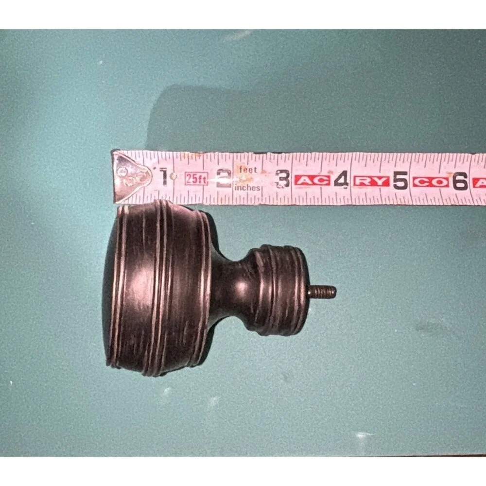 Vintage Style Dark Bronze Curtain Rod Finials Decorative Accents Set of‎ 2